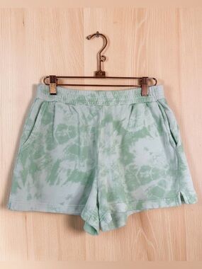 Rails Jane Mint Tie Dye French Terry Sweat Shorts Green White Small